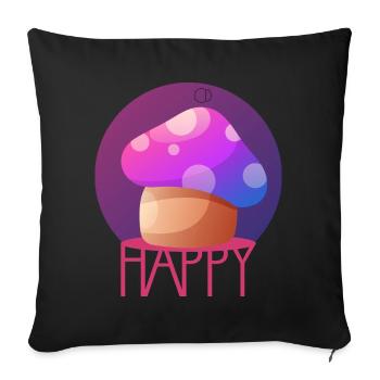 MAGIC MUSHROOM by CD - Sofa pillowcase 17,3'' x 17,3'' (45 x 45 cm) - black - Front