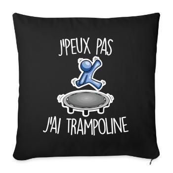 J'peux pas j'ai trampoline - Housse de coussin décorative 45 x 45 cm - noir - Devant