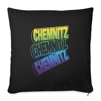 Chemnitz Germany City Font Skyline Home - Sofa pillowcase 17,3'' x 17,3'' (45 x 45 cm) - black - Front