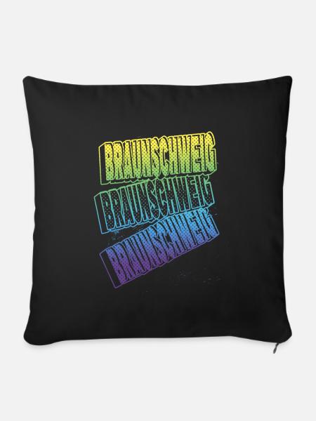 Braunschweig Deutschland Stadt Schrift Skyline - Sofakissenbezug 45 x 45 cm - Schwarz