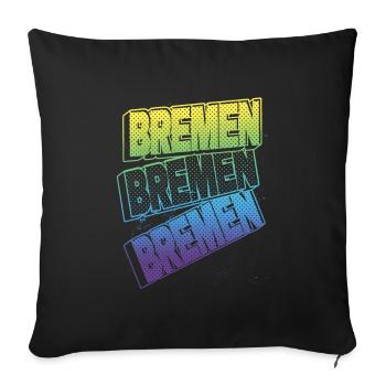 Brême Allemagne City Font Skyline Accueil - Housse de coussin décorative 45 x 45 cm - noir - Devant