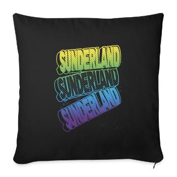 Sunderland Angleterre UK City Font Skyline Accueil - Housse de coussin décorative 45 x 45 cm - noir - Devant
