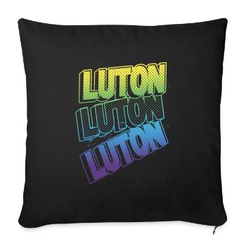 Luton Angleterre Royaume-Uni City Font Skyline Accueil - Housse de coussin décorative 45 x 45 cm - noir - Devant