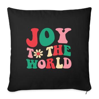 Joy Love Peace world Christmas t-shirt - Sofakissenbezug 45 x 45 cm - Schwarz - Vorne