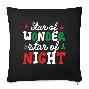 Star Of Wonder & Star of Night Noël - Housse de coussin décorative 45 x 45 cm - noir - Devant