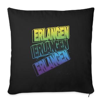 Erlangen Germany City Font Skyline Home - Sofa pillowcase 17,3'' x 17,3'' (45 x 45 cm) - black - Front