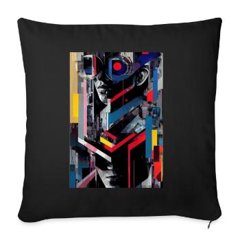 Art de la musique moderne Style cyber punk - Housse de coussin décorative 45 x 45 cm - noir - Devant