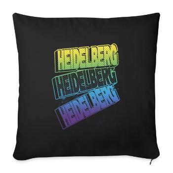 Heidelberg Deutschland Stadt Schrift Skyline - Sofakissenbezug 45 x 45 cm - Schwarz - Vorne
