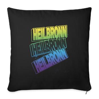 Heilbronn Germany City Font Skyline Home - Sofa pillowcase 17,3'' x 17,3'' (45 x 45 cm) - black - Front