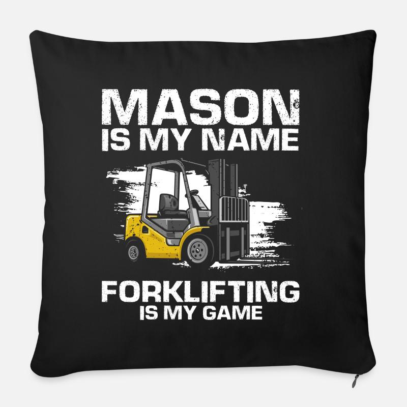 Forklift operators and forklift drivers - Sofa pillowcase 17,3'' x 17,3'' (45 x 45 cm) - black
