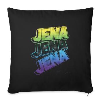 Jena Germany City Font Skyline Home - Sofa pillowcase 17,3'' x 17,3'' (45 x 45 cm) - black - Front