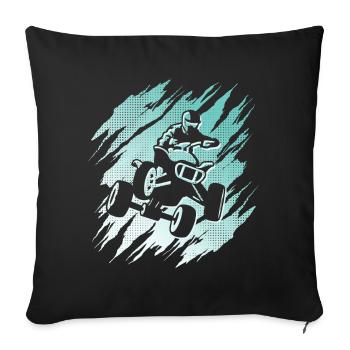 Quad Biker Design Offroad Quad Bike ATV - Sofa pillowcase 17,3'' x 17,3'' (45 x 45 cm) - black - Front
