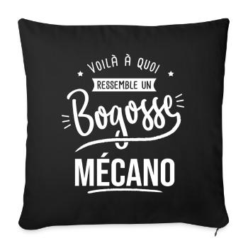 mécanisien bogosse mécano cadeau humour mécanique - Housse de coussin décorative 45 x 45 cm - noir - Devant