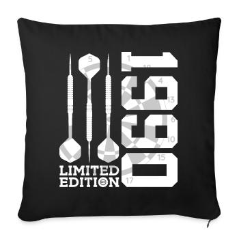 LIMITED EDITION 1990 DARTS 36TH BIRTHDAY - Sofa pillowcase 17,3'' x 17,3'' (45 x 45 cm) - black - Front