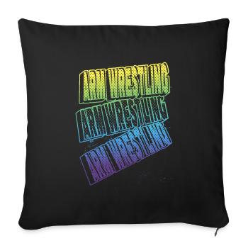Bras de fer Bras de fer Lutte Puissance Forte - Housse de coussin décorative 45 x 45 cm - noir - Devant
