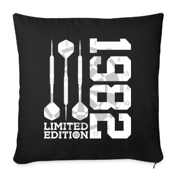 LIMITED EDITION 1982 DARTS 44TH BIRTHDAY - Sofa pillowcase 17,3'' x 17,3'' (45 x 45 cm) - black - Front