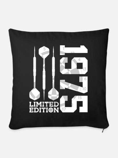 LIMITED EDITION 1975 DARTS 51. GEBURTSTAG - Sofakissenbezug 45 x 45 cm - Schwarz