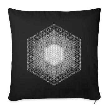 Fractal Flower Of Life Sacred Geometry - Sofa pillowcase 17,3'' x 17,3'' (45 x 45 cm) - black - Front