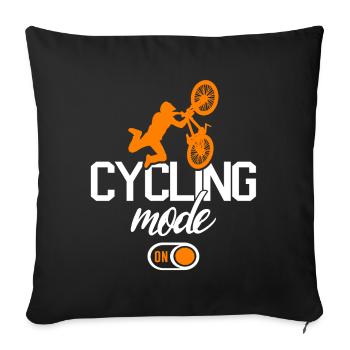 Mountain Bike Cyclist Funny Mountain Bike - Sofa pillowcase 17,3'' x 17,3'' (45 x 45 cm) - black - Front