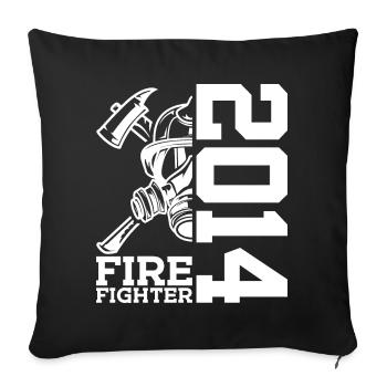 POMPIERS DU SERVICE DE POMPIERS 12E ANNIVERSAIRE 2014 - Housse de coussin décorative 45 x 45 cm - noir - Devant