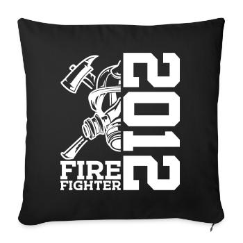 POMPIERS DU CORPS DE POMPIER 14E ANNIVERSAIRE 2012 - Housse de coussin décorative 45 x 45 cm - noir - Devant