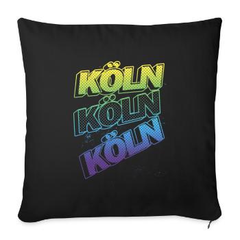 Cologne Allemagne City Font Skyline Accueil - Housse de coussin décorative 45 x 45 cm - noir - Devant