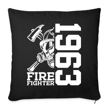 63E ANNIVERSAIRE BRIGADE DES POMPIERS 1963 - Housse de coussin décorative 45 x 45 cm - noir - Devant