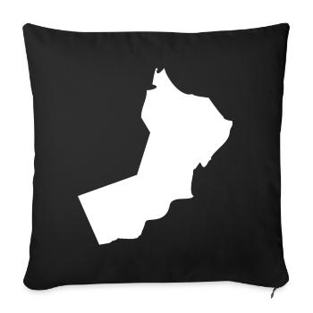 Drapeau de la carte d'Oman - Housse de coussin décorative 45 x 45 cm - noir - Devant