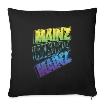 Mayence Allemagne City Font Skyline Accueil - Housse de coussin décorative 45 x 45 cm - noir - Devant