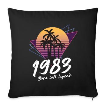 SW 1983 born into legend - Sofa pillowcase 17,3'' x 17,3'' (45 x 45 cm) - black - Front