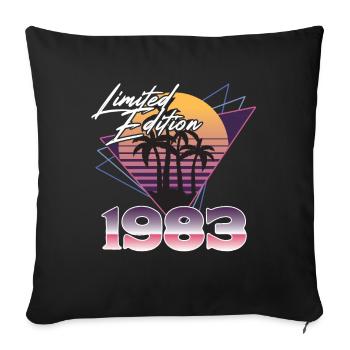 SW 1983 triangles limited edition - Sofa pillowcase 17,3'' x 17,3'' (45 x 45 cm) - black - Front