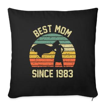Best mom since 1983 - Sofa pillowcase 17,3'' x 17,3'' (45 x 45 cm) - black - Front