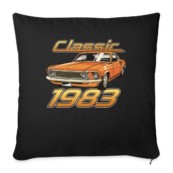 Classic car 1983 - Sofa pillowcase 17,3'' x 17,3'' (45 x 45 cm) - black - Front