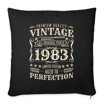 Millésime 1983 de qualité supérieure - Housse de coussin décorative 45 x 45 cm - noir - Devant