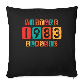 Vintage 1983 classic - Sofa pillowcase 17,3'' x 17,3'' (45 x 45 cm) - black - Front