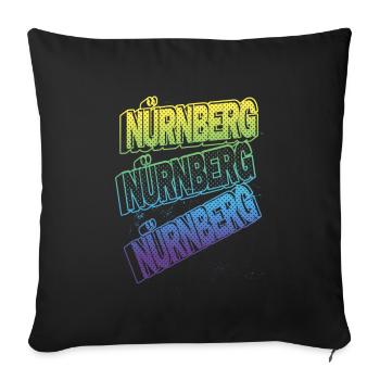 Nuremberg Allemagne City Font Skyline Accueil - Housse de coussin décorative 45 x 45 cm - noir - Devant