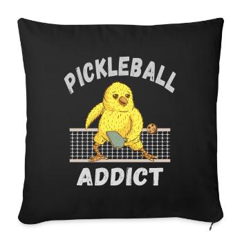 Pickleball Süchtig - Sofakissenbezug 45 x 45 cm - Schwarz - Vorne