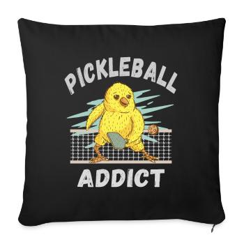 Pickleball Süchtig - Sofakissenbezug 45 x 45 cm - Schwarz - Vorne