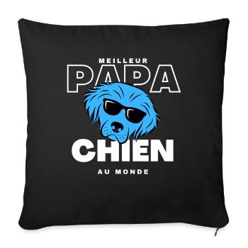 Meilleur Papa Chien au Monde - Housse de coussin décorative 45 x 45 cm - noir - Devant