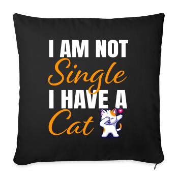 Not Free, I Have a Cat - Sofa pillowcase 17,3'' x 17,3'' (45 x 45 cm) - black - Front