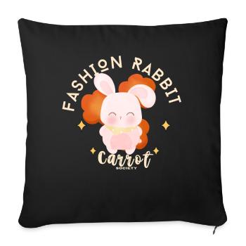 Rabbit Carrot Mode - Sofa pillowcase 17,3'' x 17,3'' (45 x 45 cm) - black - Front