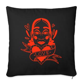 Love Portrait Black - Sofa pillowcase 17,3'' x 17,3'' (45 x 45 cm) - black - Front