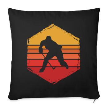 Eishockey - Sofa pillowcase 17,3'' x 17,3'' (45 x 45 cm) - black - Front