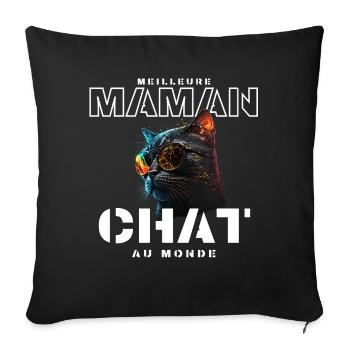 Meilleure Maman Chat Mondiale - Housse de coussin décorative 45 x 45 cm - noir - Devant