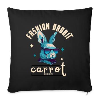 Blue Streetwear Bunny - Sofa pillowcase 17,3'' x 17,3'' (45 x 45 cm) - black - Front