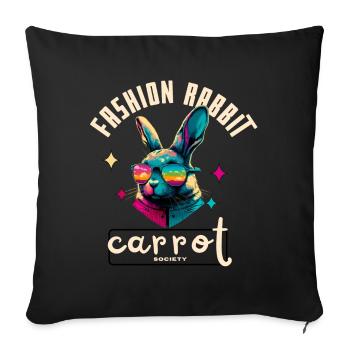 Rabbit Fashion Carpet Society - Sofa pillowcase 17,3'' x 17,3'' (45 x 45 cm) - black - Front