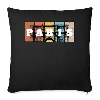 Paris Pop Art Grid - Sofa pillowcase 17,3'' x 17,3'' (45 x 45 cm) - black - Front