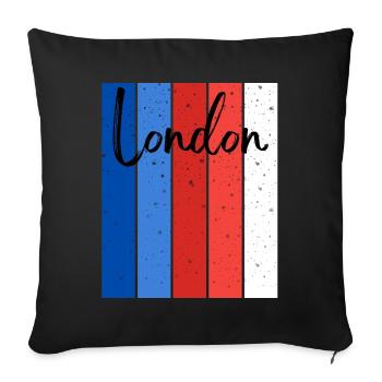 London Stripes Speckle Script - Sofa pillowcase 17,3'' x 17,3'' (45 x 45 cm) - black - Front