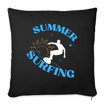 Summer Surfing Vibe Tee - Sofa pillowcase 17,3'' x 17,3'' (45 x 45 cm) - black - Front