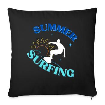 Sunset Surfing Vibes - Sofa pillowcase 17,3'' x 17,3'' (45 x 45 cm) - black - Front